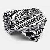 黒と白の抽象芸術ジグザグ旋回タイ ネクタイ (ロール)