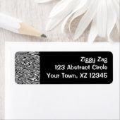 黒と白の抽象芸術ジグザグ旋回 ラベル (インサイチュ)