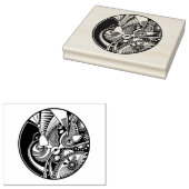 黒と白の抽象芸術ズンダラの円 ラバースタンプ (押印)