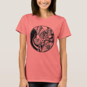 黒と白の抽象芸術ズンダラの円 Tシャツ (正面)