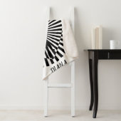 黒と白の抽象芸術毛布のバレリーナ。 シェルパブランケット (インサイチュ)