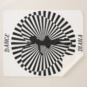 黒と白の抽象芸術毛布のバレリーナ。 シェルパブランケット (正面(横))