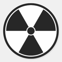 黒と白の放射線シンボルステッカー ラウンドシール