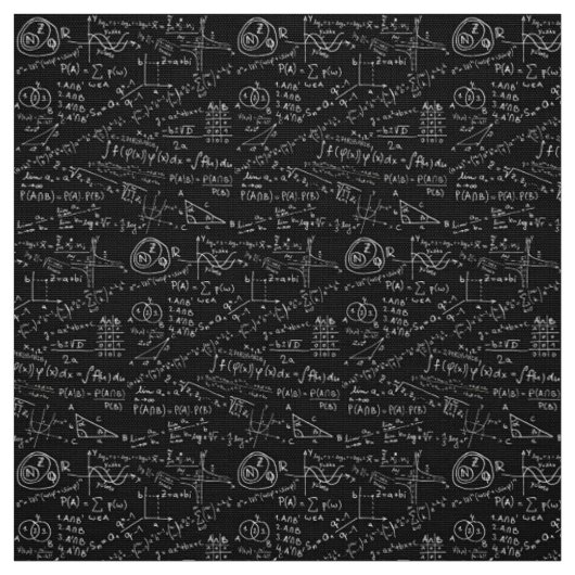 黒と白の数学の公式 ファブリック (見本)