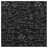 黒と白の数学の公式 ファブリック (クローズアップ)