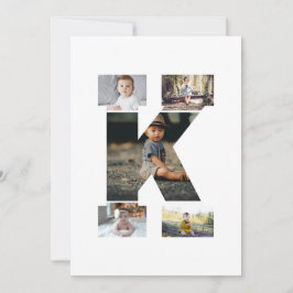 黒と白の文字Kの写真コラージュ シーズンカード