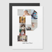 黒と白の文字Pの写真コラージュ (正面/裏面)