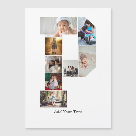 黒と白の文字Pの写真コラージュ (正面)