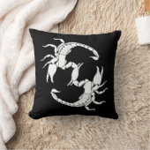 黒と白の文字S - 2つのサソリ クッション (ブランケット)