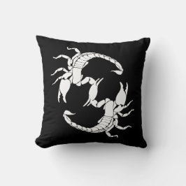 黒と白の文字S - 2つのサソリ クッション