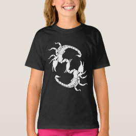 黒と白の文字S - 2つのサソリ Tシャツ