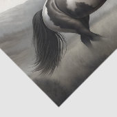 黒と白の斑模様の馬のデコパージュ 薄葉紙 (詳細)