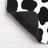 黒と白の斑点カウスキンパターン マウスパッド (コーナー)