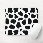 黒と白の斑点カウスキンパターン マウスパッド (マウス)