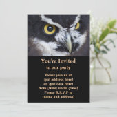 黒と白の斑点フクロウ 招待状 (スタンド正面)