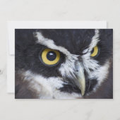 黒と白の斑点フクロウ 招待状 (裏面)