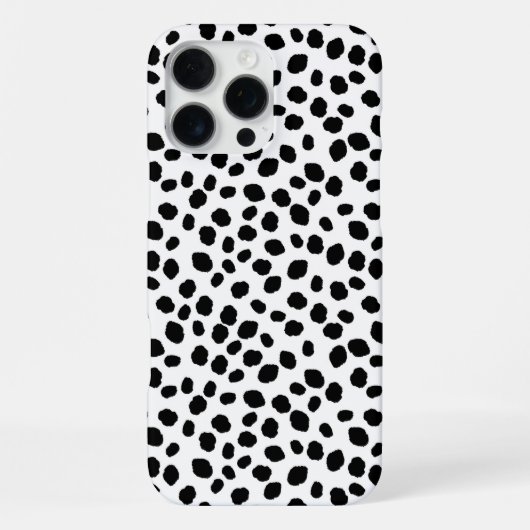 黒と白の斑点模様のiPhoneケース iPhoneケース (裏面)
