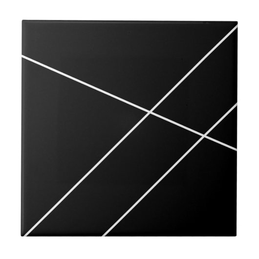 黒と白の斜めストライプ タイル (正面)