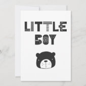 黒と白の新しいプレーヤーで町の男の子の赤ちゃんシャワー 招待状 (裏面)