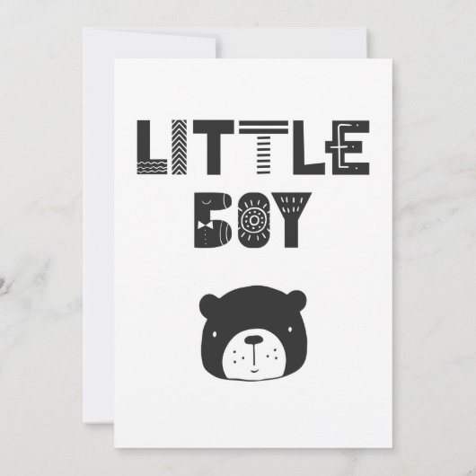 黒と白の新しいプレーヤーで町の男の子の赤ちゃんシャワー 招待状 (裏面)