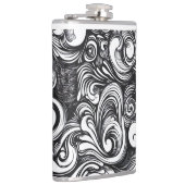 黒と白の旋回パターン フラスク (右)