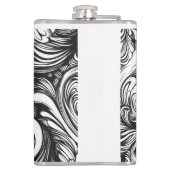 黒と白の旋回パターン フラスク (裏面)