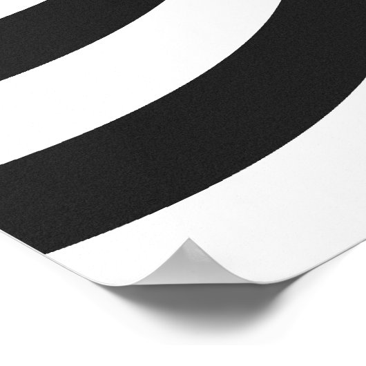 黒と白の旋回パターン ポスター (角)