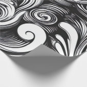 黒と白の旋回パターン ラッピングペーパー (角)