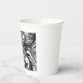 黒と白の旋回パターン 紙コップ (左)