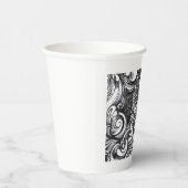 黒と白の旋回パターン 紙コップ (右)