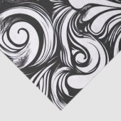 黒と白の旋回パターン 薄葉紙 (詳細)