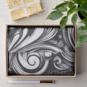 黒と白の旋回パターン 薄葉紙 (ギフト)