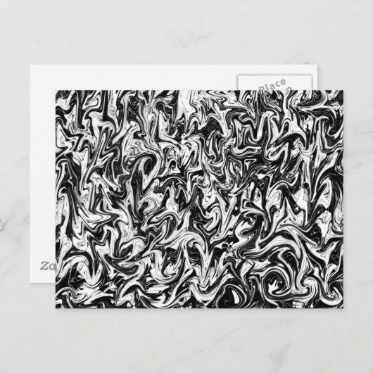 黒と白の旋回 ポストカード (正面/裏面)