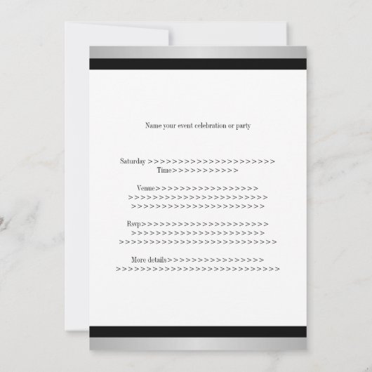 黒と白の星とシルバースペシャルイベント 招待状 (裏面)