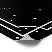 黒と白の星と三日月と太陽 ポスター (角)