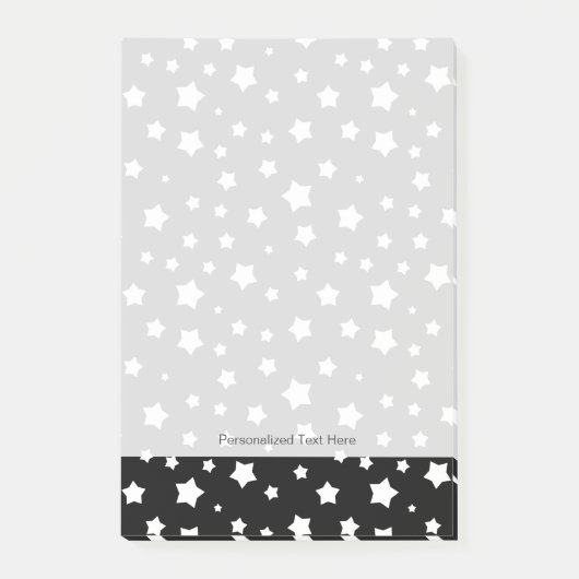 黒と白の星のパターン ポストイット (正面)