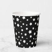 黒と白の星のパターン 紙コップ (裏面)