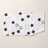 黒と白の星バスルーム・タオル・セット バスタオルセット (ハンドタオル)