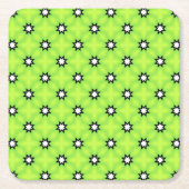 黒と白の星 スクエアペーパーコースター (正面)