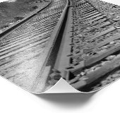 黒と白の曲がった列車のトラック フォトプリント            (角)