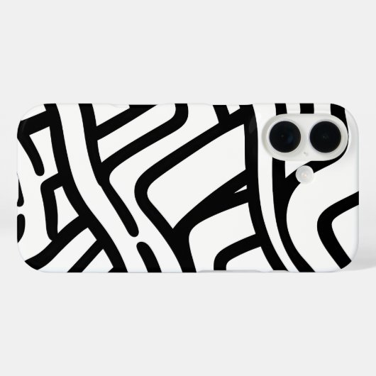 黒と白の曲線ケースメイトiPhoneケース Case-Mate iPhoneケース (裏面 (横))