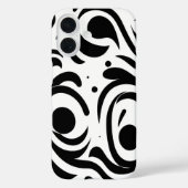 黒と白の曲線ケースメイトiPhoneケース Case-Mate iPhoneケース (裏面)