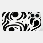 黒と白の曲線ケースメイトiPhoneケース Case-Mate iPhoneケース (裏面 (横))