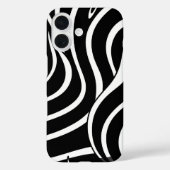 黒と白の曲線ケースメイトiPhoneケース Case-Mate iPhoneケース (裏面)