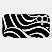 黒と白の曲線ケースメイトiPhoneケース Case-Mate iPhoneケース (裏面 (横))