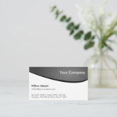 黒と白の曲線、プロフェッショナル名刺 名刺 (スタンド正面)