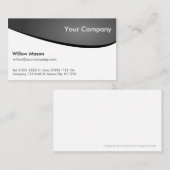 黒と白の曲線、プロフェッショナル名刺 名刺 (正面/裏面)