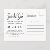 黒と白の書道結婚式の日付を保存 インビテーションポストカード (裏面)
