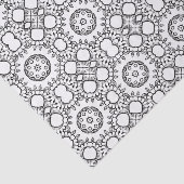 黒と白の曼荼羅フレーム模様  薄葉紙 (詳細)