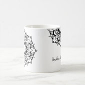 黒と白の曼荼羅マグ コーヒーマグカップ (中央)